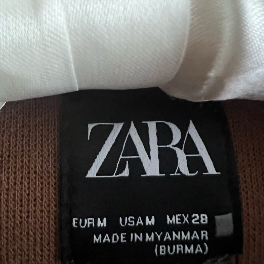 Zara Camel Open Front Pea Coat Medium - Picture 3 of 5